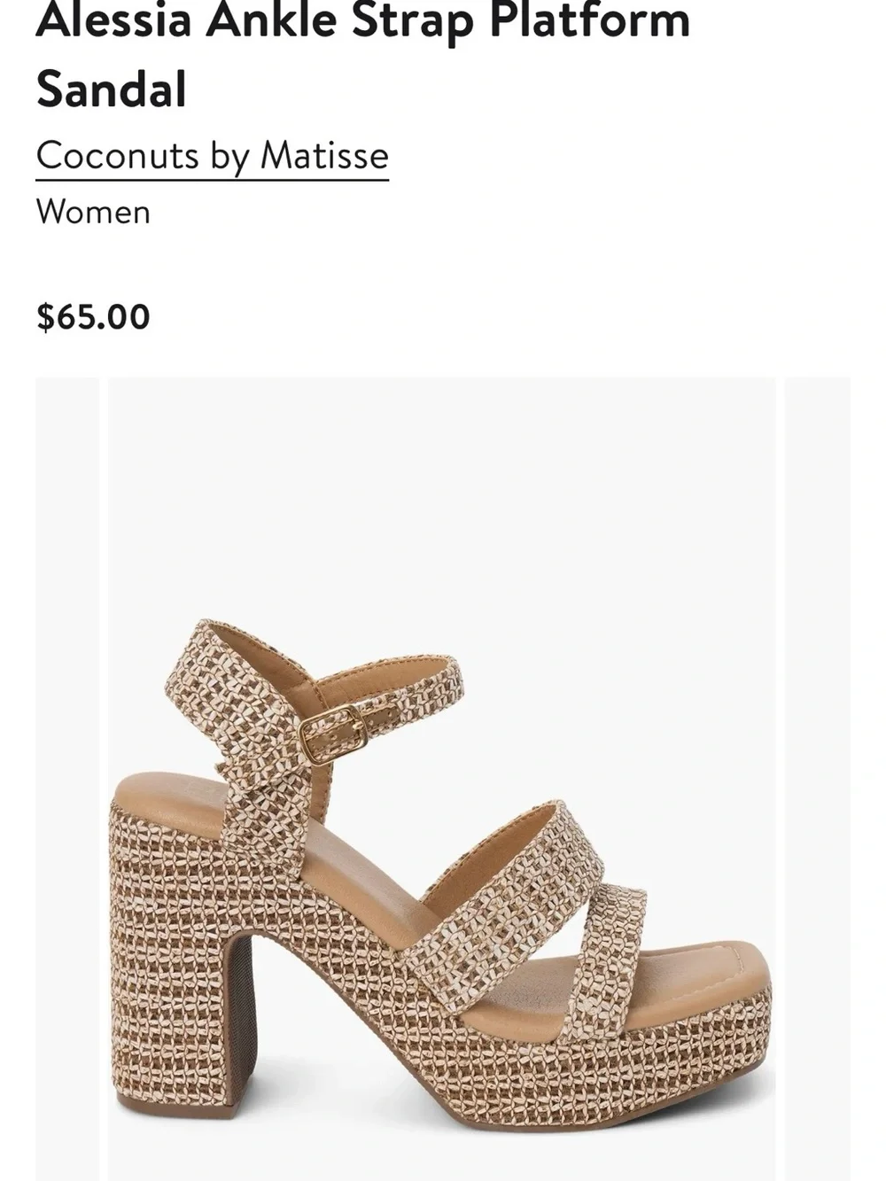 Coconuts by Matisse Alessia Ankle Strap Platform Sandal